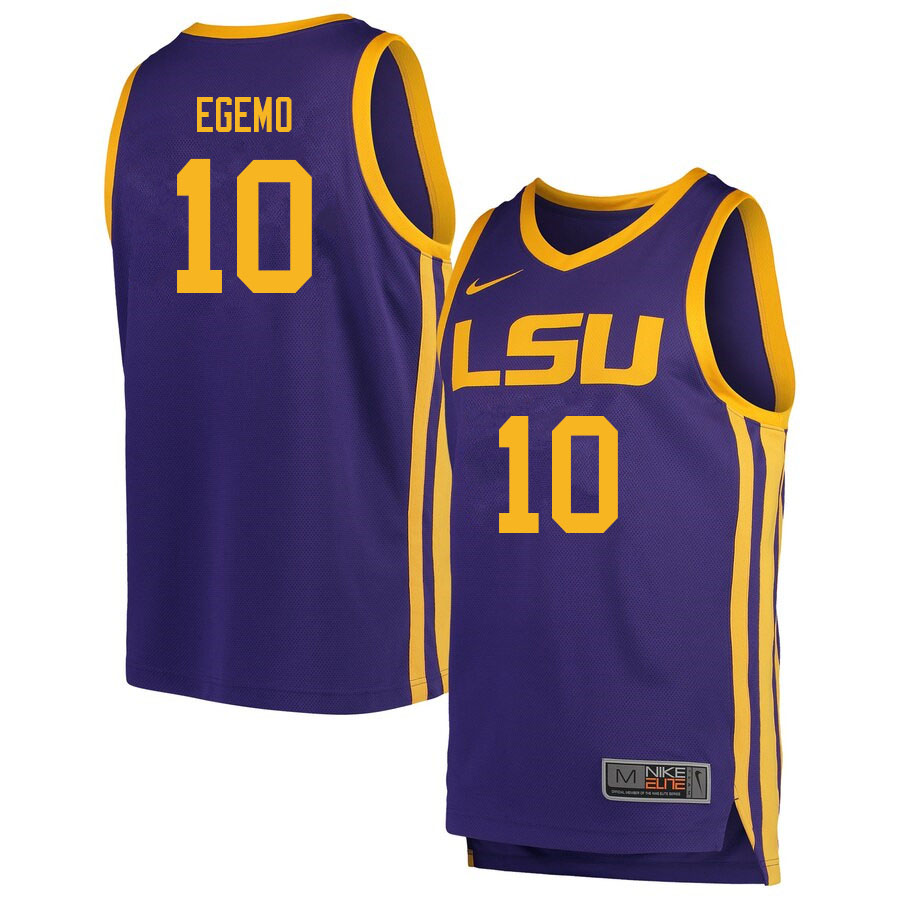 Men #10 Brandon Egemo LSU Tigers College Basketball Jerseys Sale-Retro - Click Image to Close